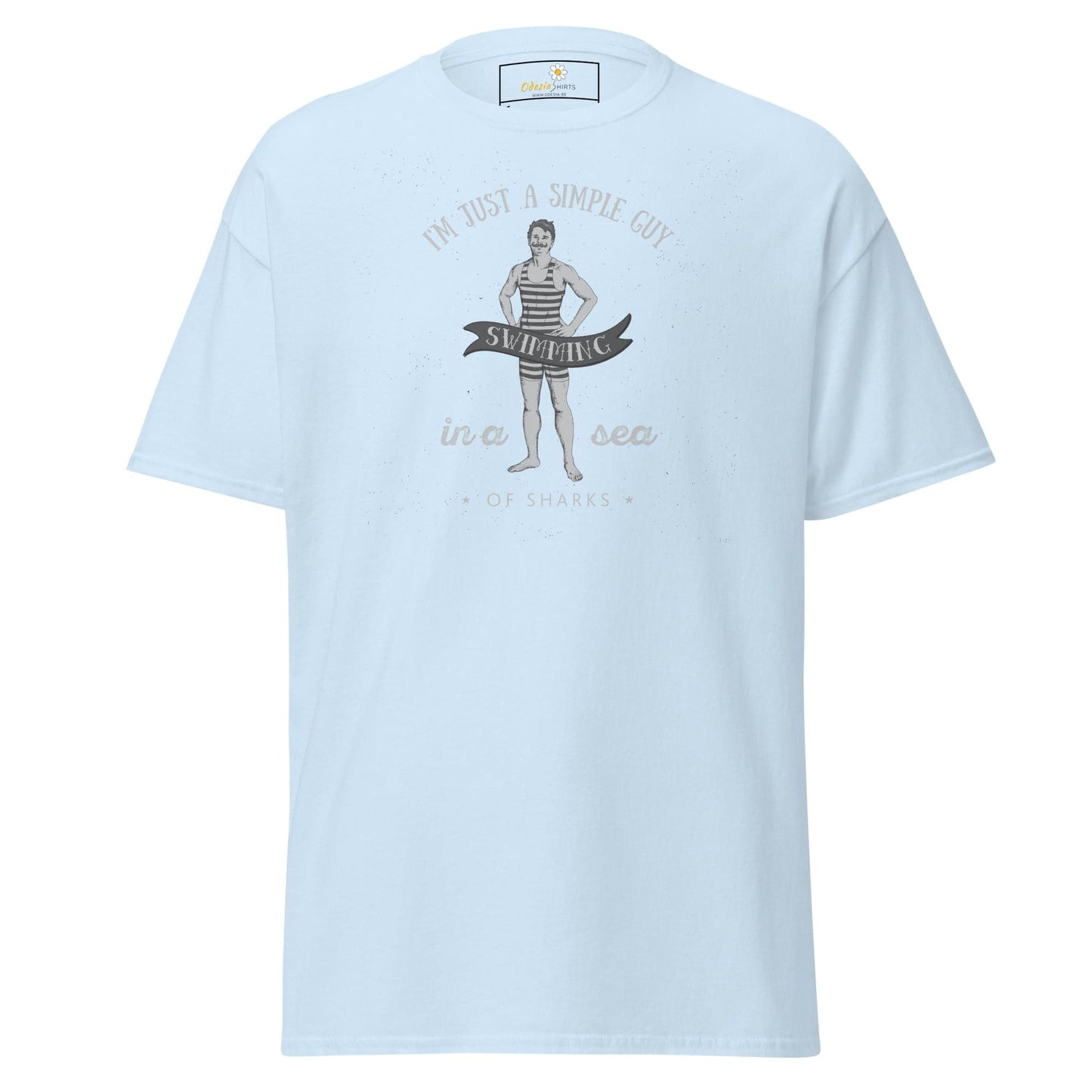 Unisex classic t-shirt - FUN SIMPLE GUY SEA SHARKS - REGULAR - Light Blue / S