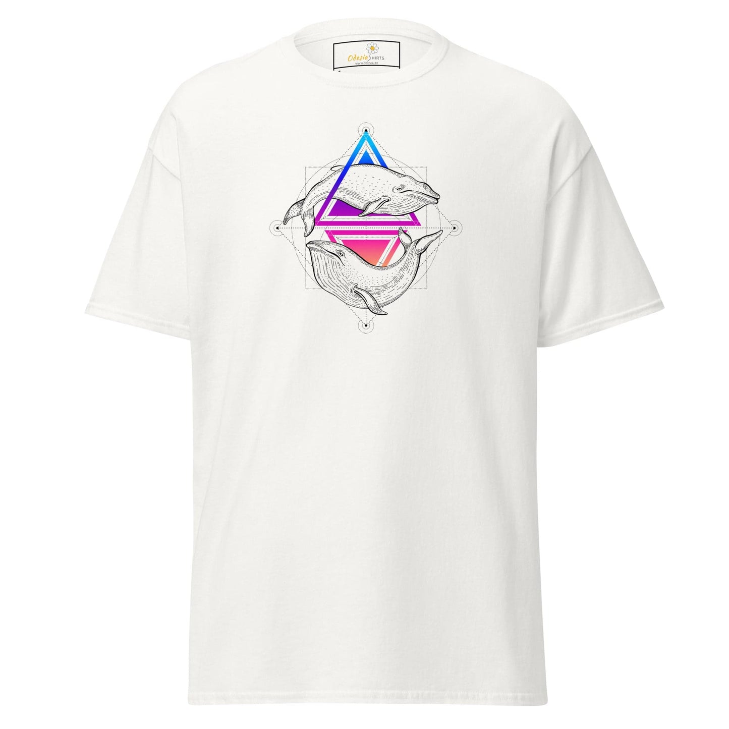White T-shirt with whale design from T-SHIRT DESIGN TEE for men and women in S to XL