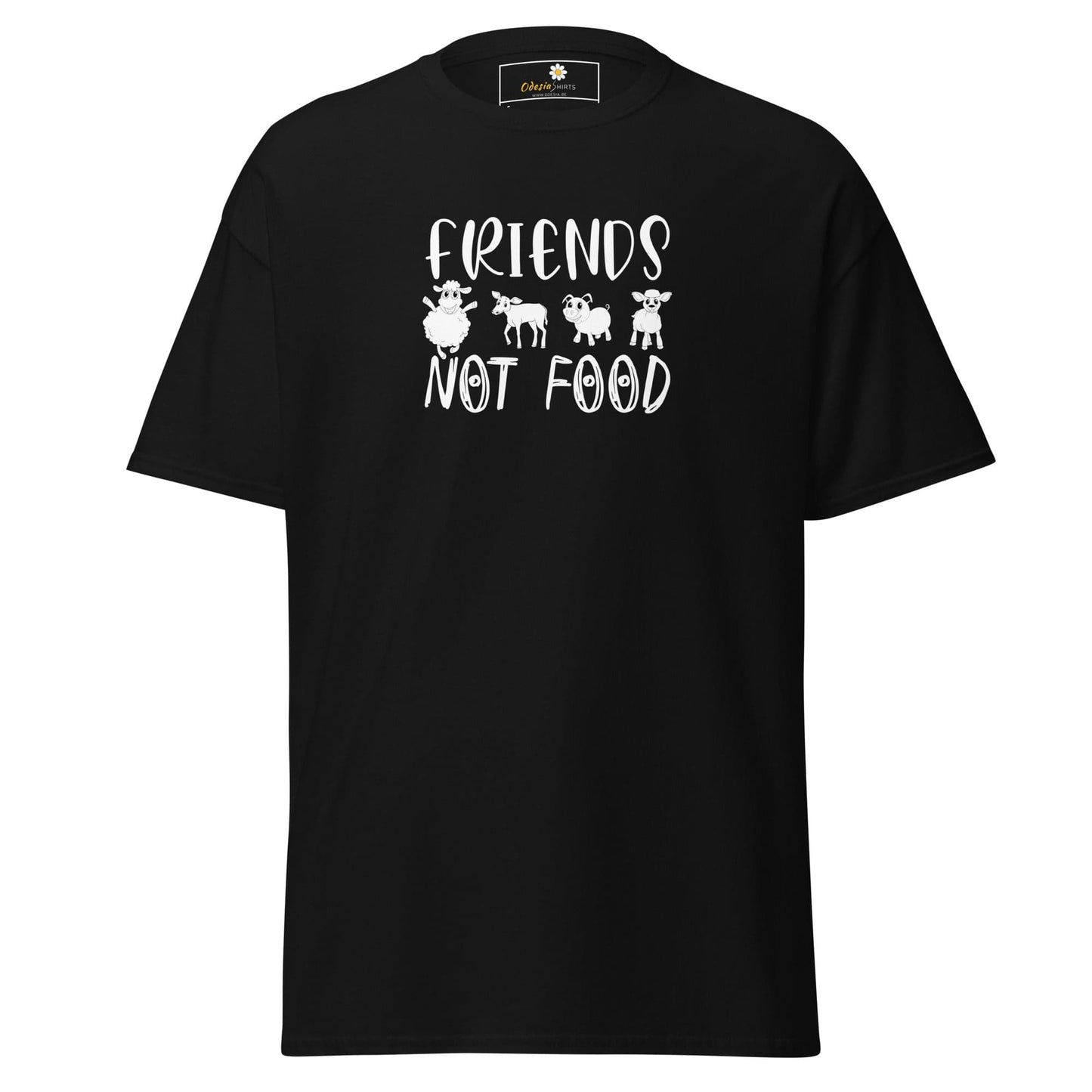 Unisex classic t-shirt - VEGAN ANIMALS FRIENDS NOT FOOD - REGULAR - Black / S