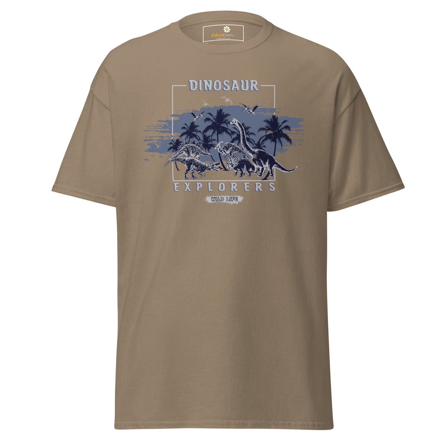 Unisex classic t-shirt - WILD LIFE DINOSAURUS - REGULAR - Brown Savana / S