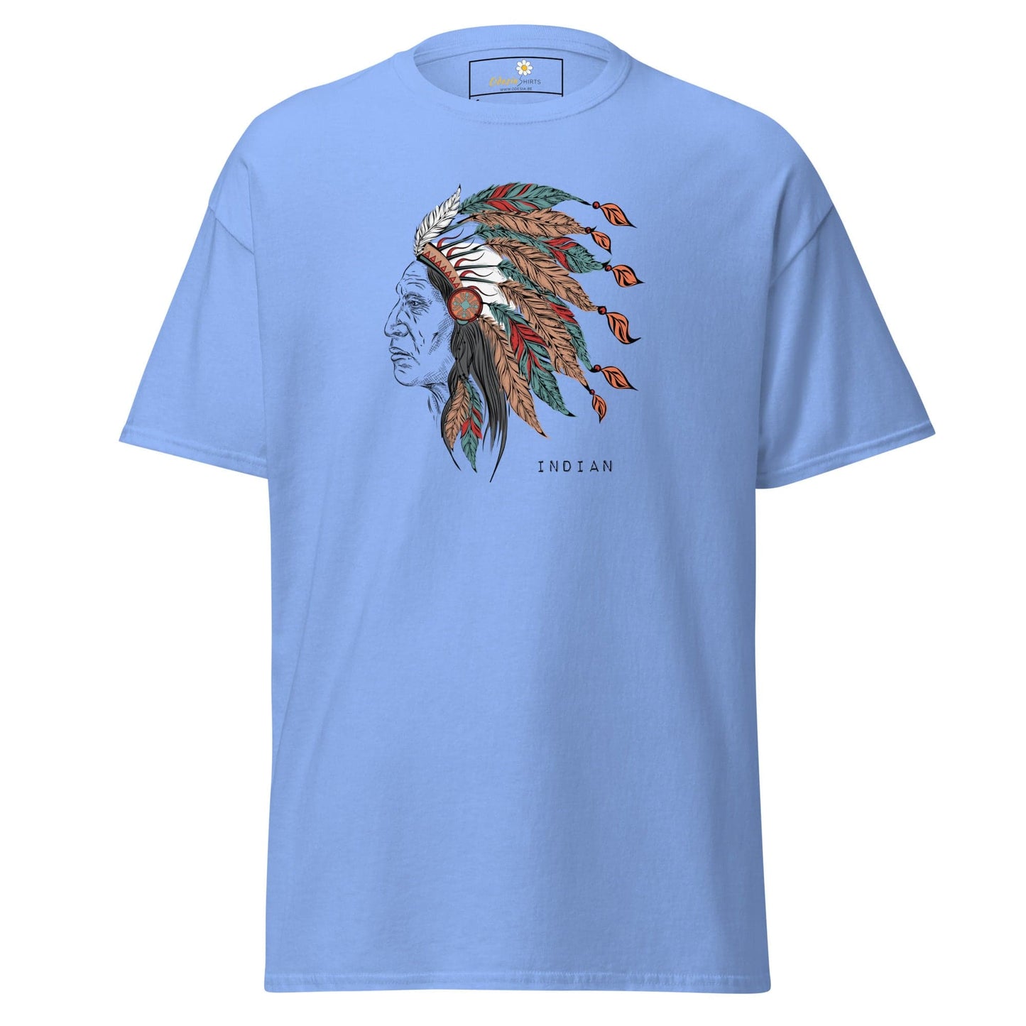 Unisex classic t-shirt - VINTAGE INDIAN HEAD - REGULAR - Carolina Blue / S