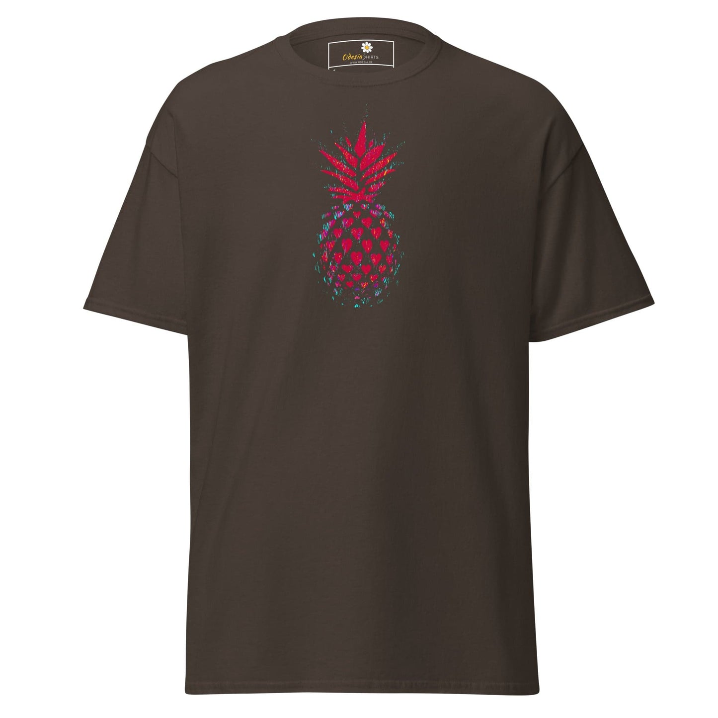 Brown t-shirt with red pineapple design from T-SHIRT DESIGN TEE MAN WOMAN S-XL