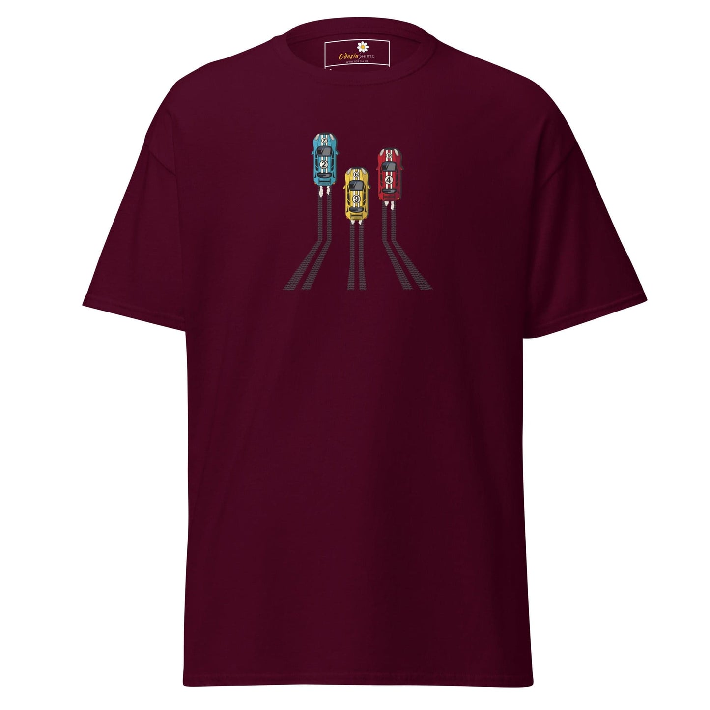 Unisex classic t-shirt - SPORT RACING CARS - REGULAR - Maroon / S