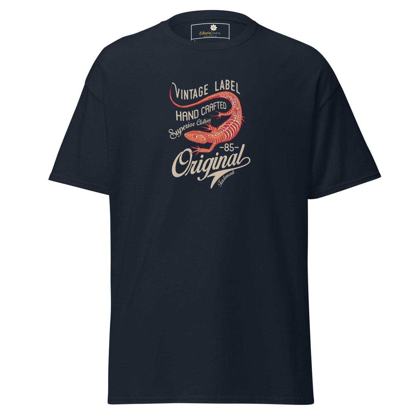 Unisex classic t-shirt - VINTAGE LIZARD - REGULAR - Navy / S
