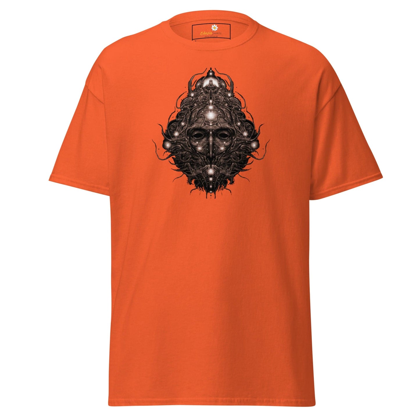 Orange T-shirt with face design from T-SHIRT DESIGN TEE for men and women, S-XL