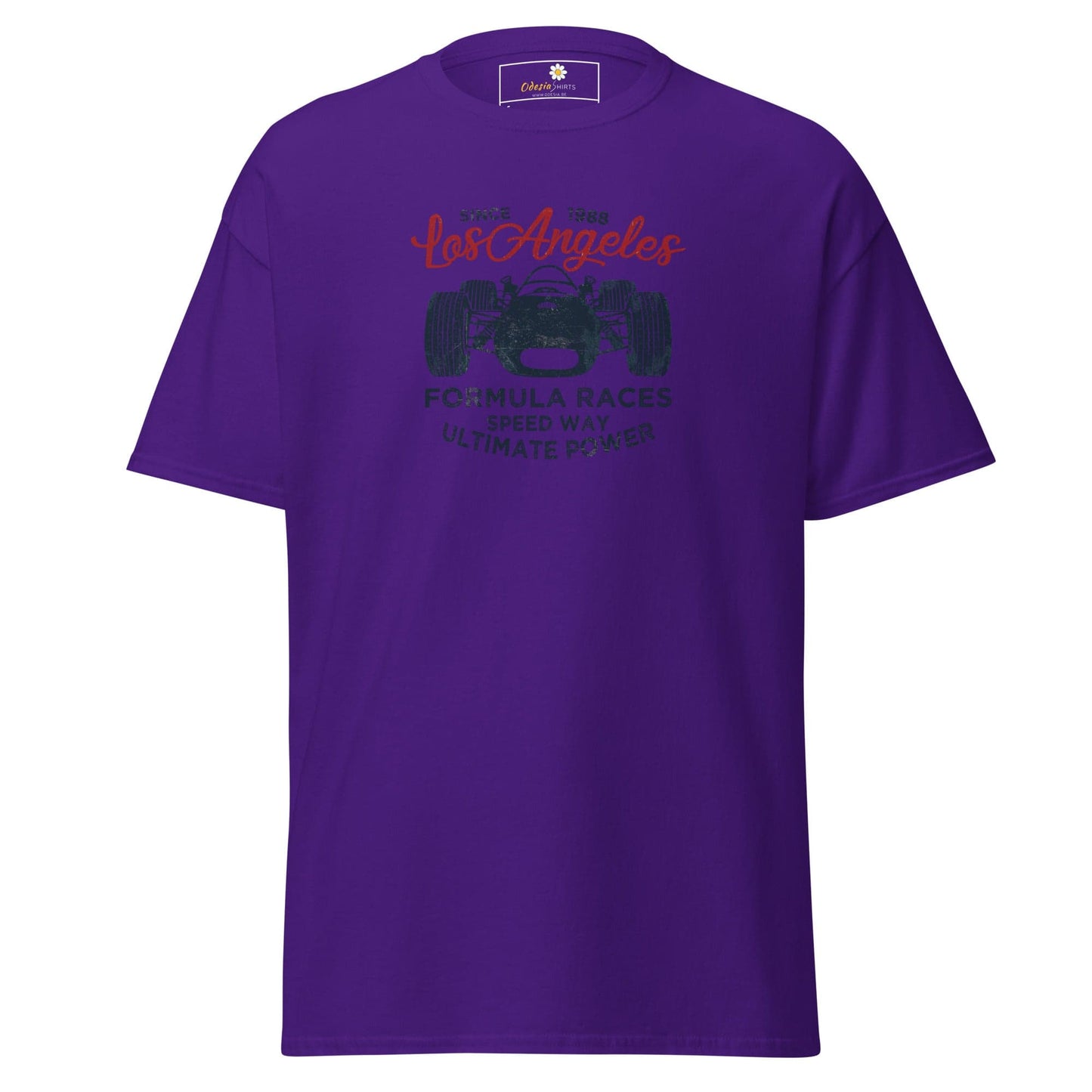 Purple T-shirt with graphic design for Men and Women available in sizes S to XL