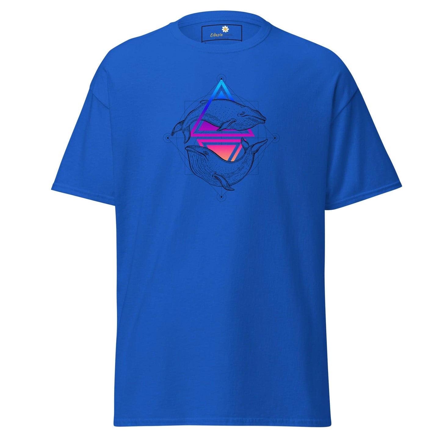 Blue T-shirt with whale design from T-SHIRT DESIGN TEE for Man and Woman in sizes S to XL