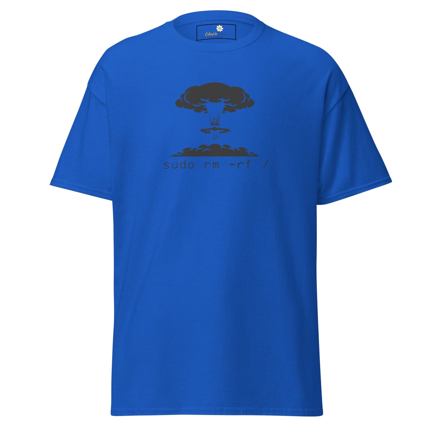 Blue T-shirt with cloud graphic from T-SHIRT DESIGN TEE for Men and Women in sizes S to XL