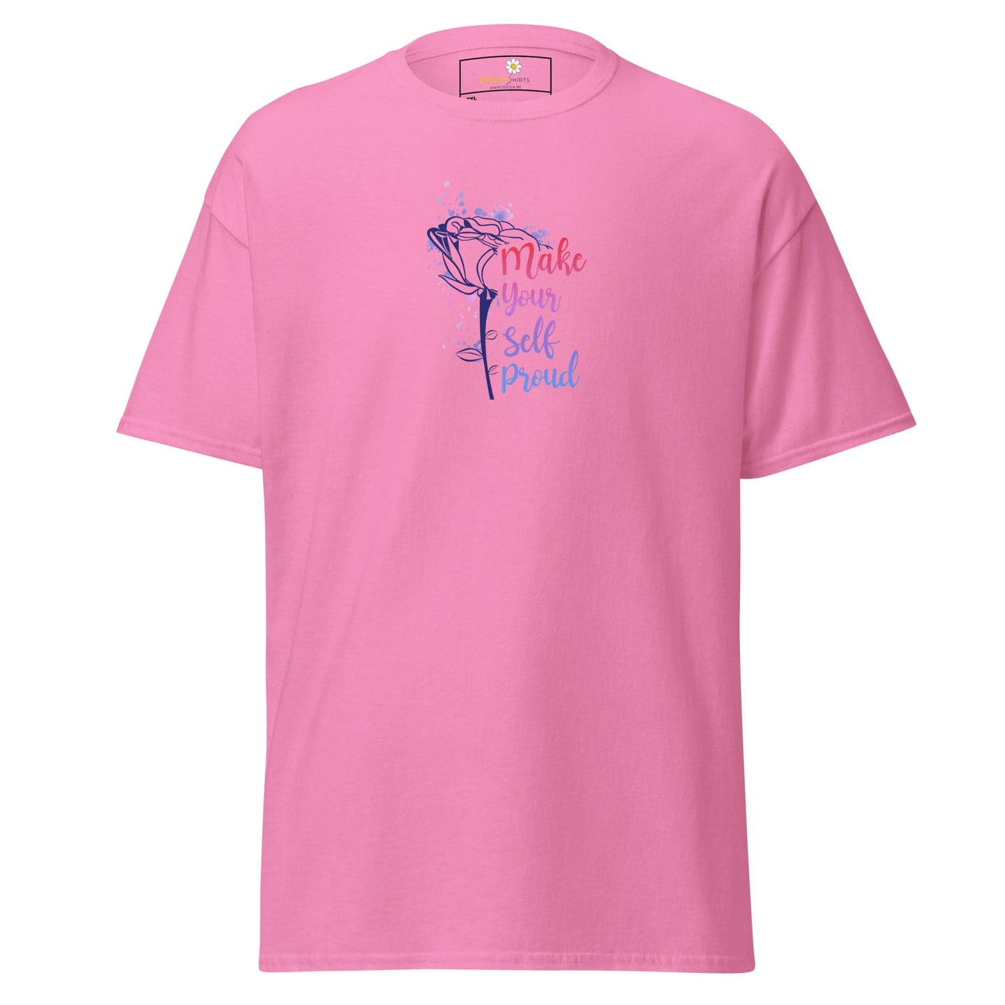 Pink T-shirt with rose graphic for MEN and WOMEN in 2XL to 5XL size