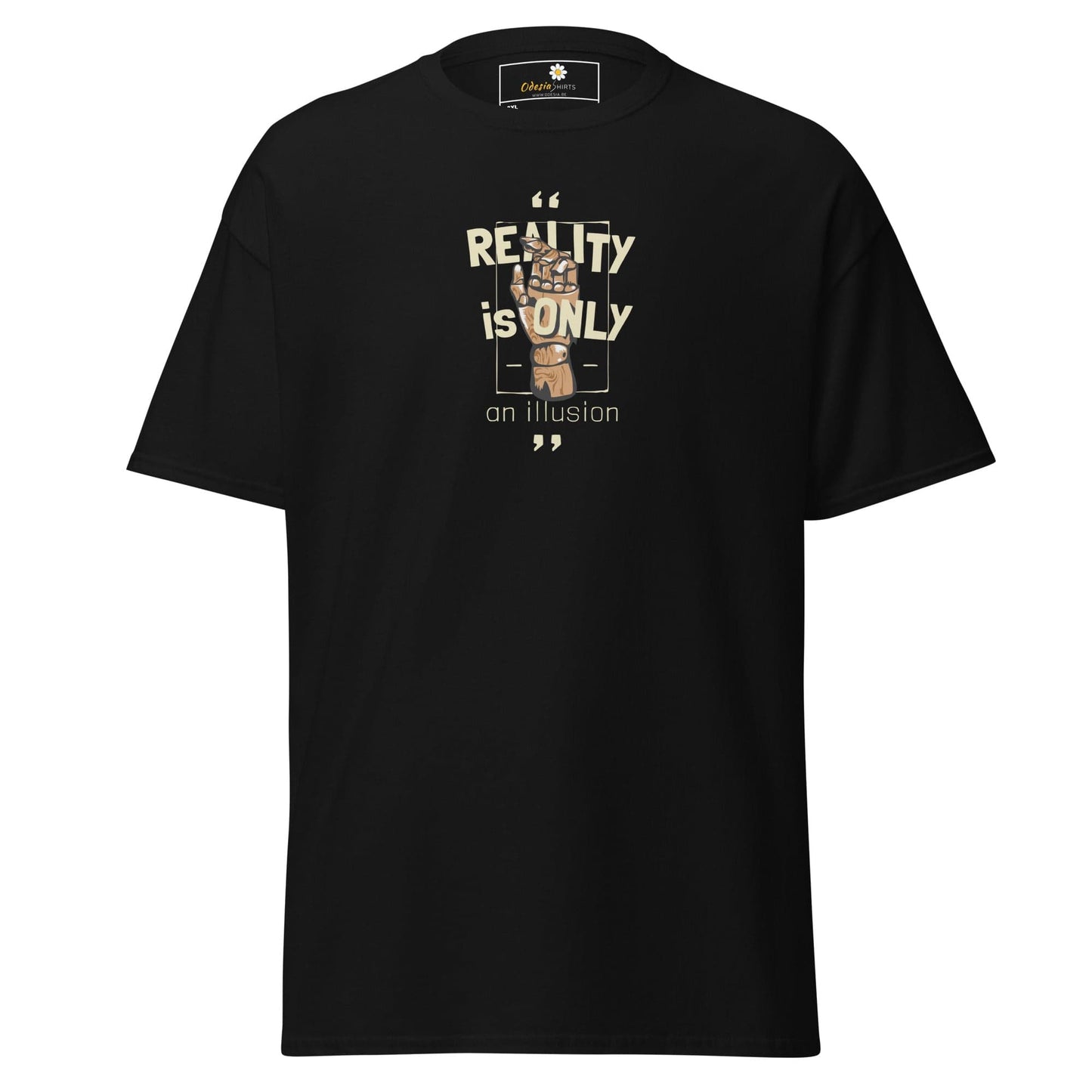 Black T-shirt with graphic design for men and women available in 2XL to 5XL sizes