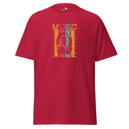 Red T-shirt with music graphic from T-SHIRT DESIGN TEE for Men and Women in 2XL-5XL