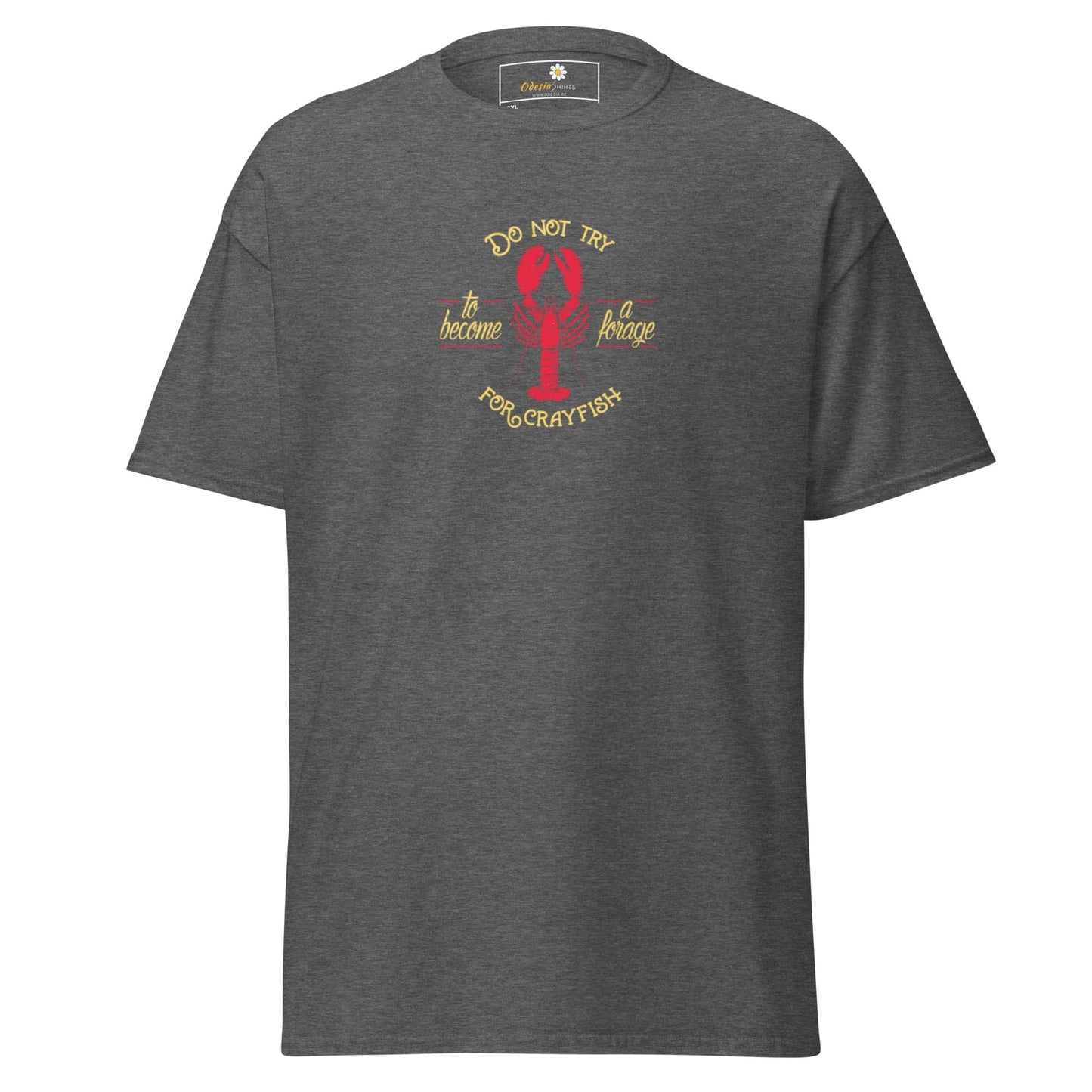 Gray T-shirt with crawfish design from T-SHIRT DESIGN TEE for Men and Women in 2XL to 5XL