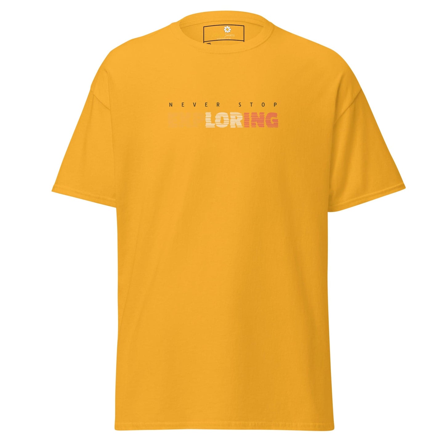 Yellow T-shirt with text featuring the T-SHIRT DESIGN TEE for Men and Women in 2XL to 5XL sizes