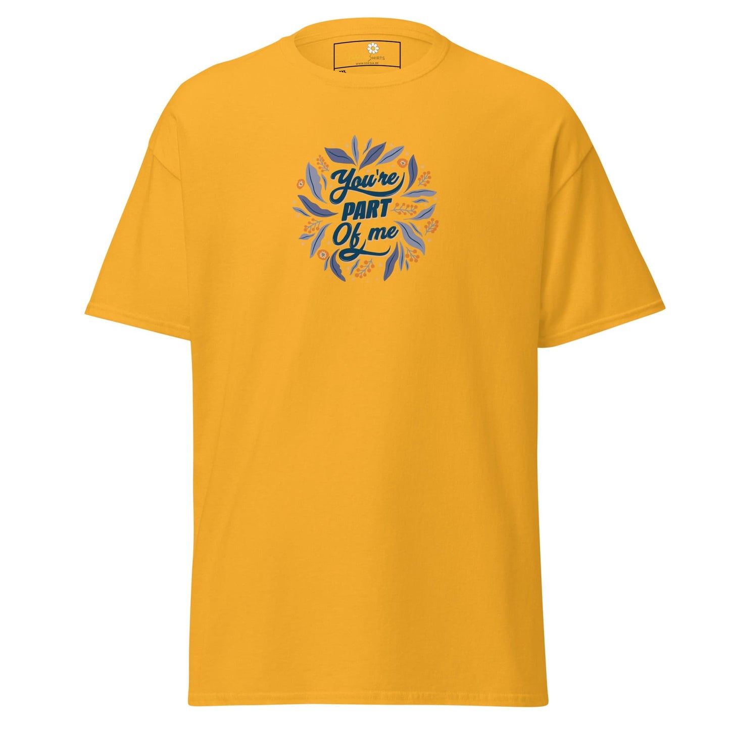 Yellow T-shirt with floral design from T-SHIRT DESIGN TEE for Men and Women in 2XL to 5XL