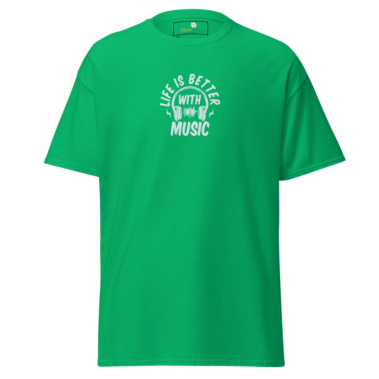 Green T-shirt featuring a music graphic, suitable for Men and Women in sizes 2XL to 5XL