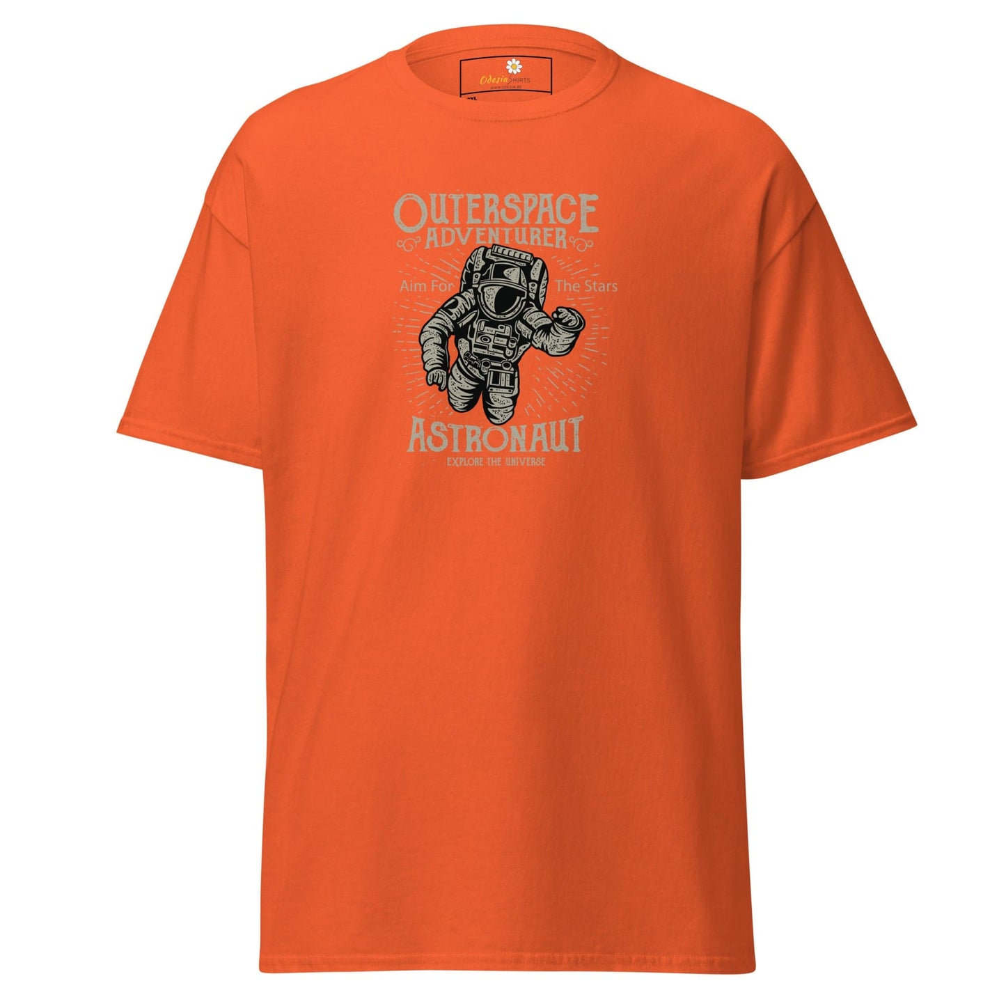 Orange astronaut t-shirt.