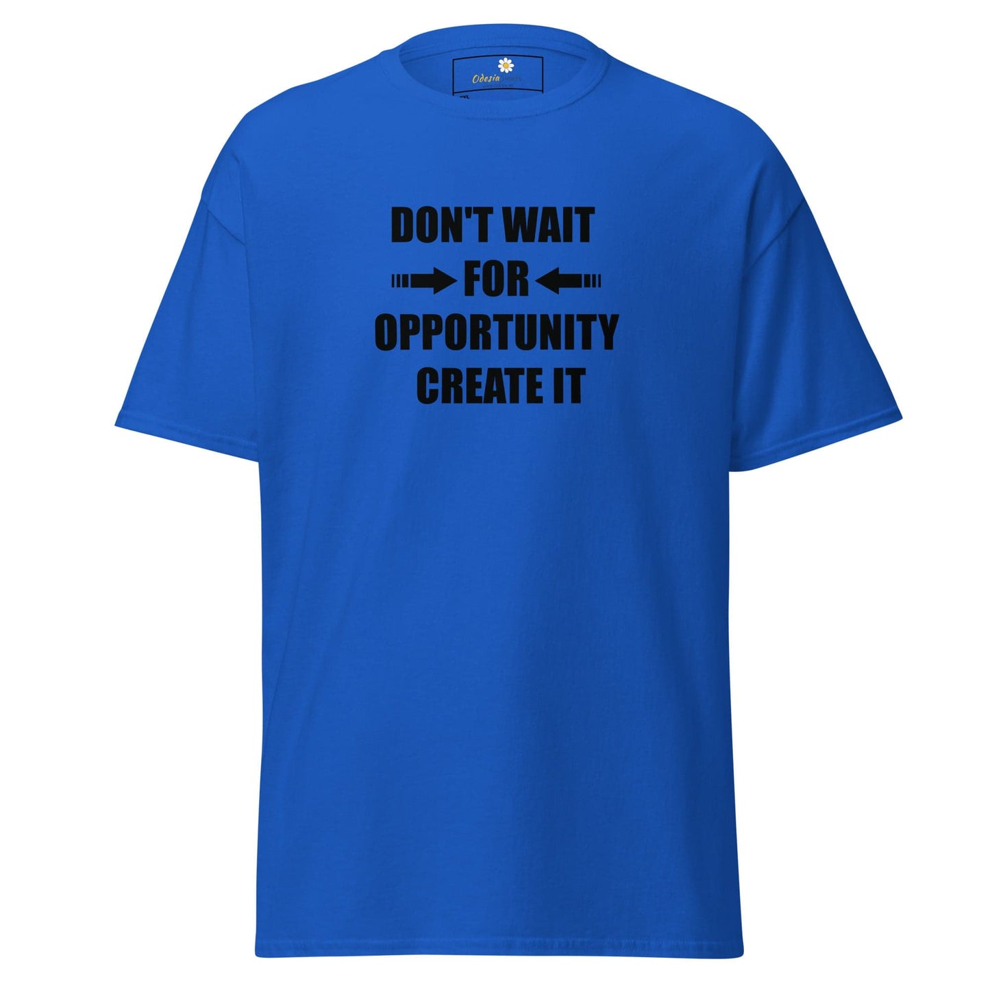 Blue T-shirt with motivational text from T-SHIRT DESIGN TEE for Men and Women, 2XL to 5XL